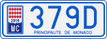 License plate of Monaco, Cars