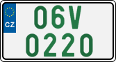 License plate of the Czech Republic, Oldtimers (2001)