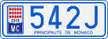 License plate of Monaco, Cars