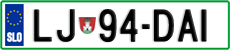 License plate of Slovenia, Cars
