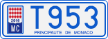 License plate of Monaco, Cars