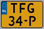 License plate of the Netherlands, Agricultural vehicles