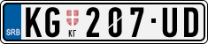 License plate of Serbia, Cars
