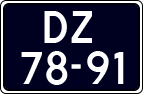 License plate of the Netherlands, Imported oldtimers (cars)