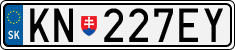 License plate of Slovakia, Cars