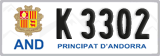 License plate of Andorra, Cars (A 1234)