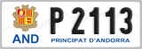 License plate of Andorra, Cars (A 1234)