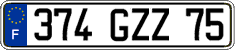 French license plate, FNI