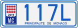 License plate of Monaco, Cars