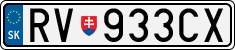 License plate of Slovakia, Cars