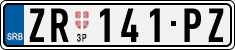 License plate of Serbia, Cars