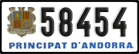 License plate of Andorra, Cars (1234(5))