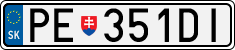 License plate of Slovakia, Cars