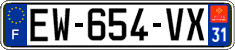 French license plate, SIV (ordinary)