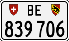License plate of Switzerland, Cars