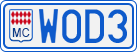 License plate of Monaco, Cars