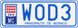 License plate of Monaco, Cars