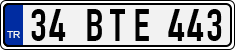 License plate of Turkey, Regular plates
