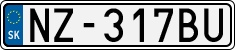 License plate of Slovakia, Cars