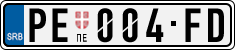 License plate of Serbia, Cars