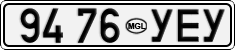 License plate of Mongolia, Cars
