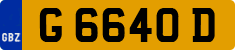 License plate of Gibraltar, Regular car plates (G 1234 A)