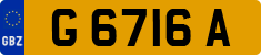 License plate of Gibraltar, Regular car plates (G 1234 A)