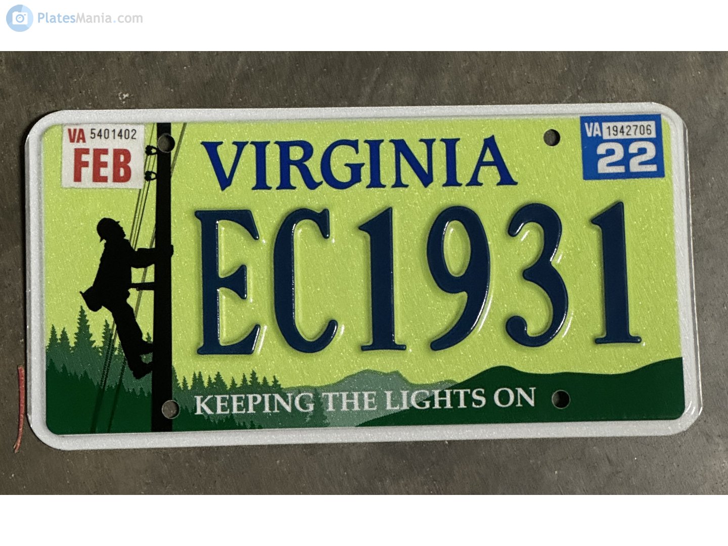 EC1931, License plate without vehicle 
