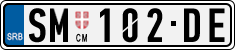 License plate of Serbia, Cars