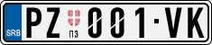 License plate of Serbia, Cars