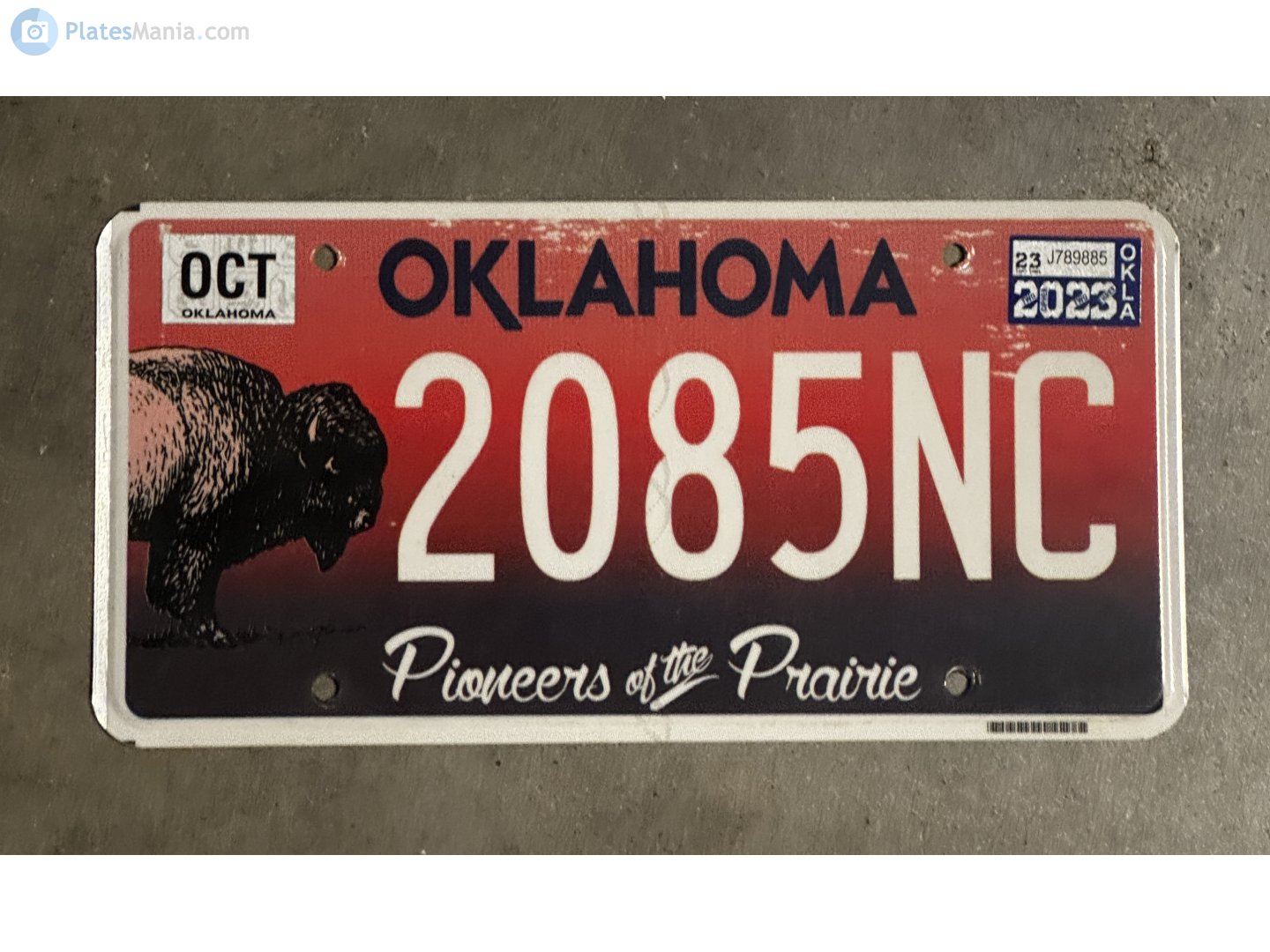 2085NC, License plate without vehicle 