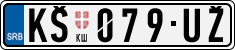 License plate of Serbia, Cars