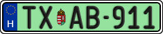 license plates of Hungary, Taxi (2022)