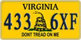 Virginia, Specialty plates (123 4AB)