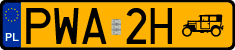 License plates of Poland, Oldtimers