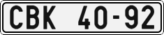 License plate of the Czech Republic, Cars (1960)