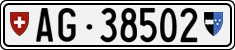 License plate of Switzerland, Cars