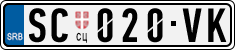 License plate of Serbia, Cars