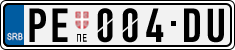 License plate of Serbia, Cars