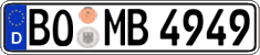 German license plate, Regular plates