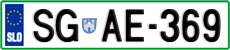 License plate of Slovenia, Cars