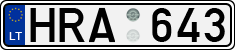 License plate of Lithuania, Cars
