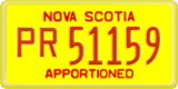 Nova Scotia, Apportioned (PR12345)
