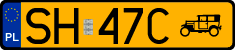 License plates of Poland, Oldtimers