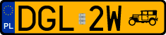License plates of Poland, Oldtimers