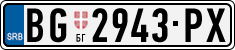 License plate of Serbia, Cars