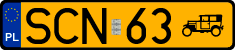 License plates of Poland, Oldtimers
