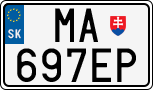 License plate of Slovakia, Cars