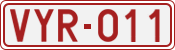 License plate of Belgium, 1951 year system