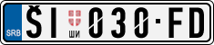 License plate of Serbia, Cars